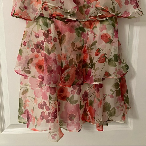 Abercrombie & Fitch Organza Tiered Strapless Mini Dress - Picture 3 of 5